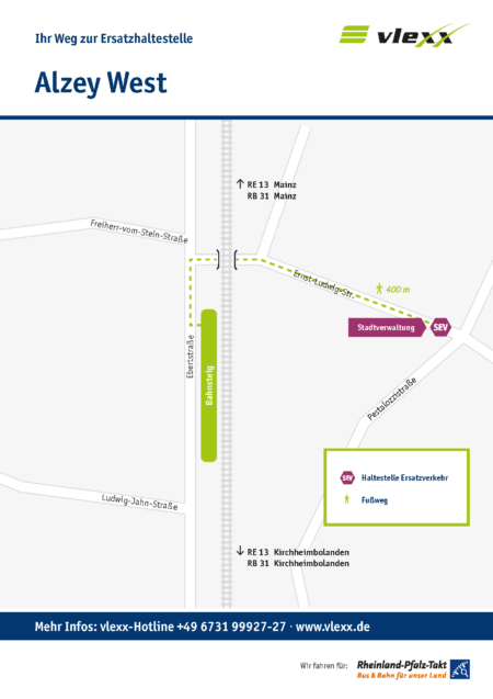 Alzey West Stadtverwaltung Ersatzhaltestelle