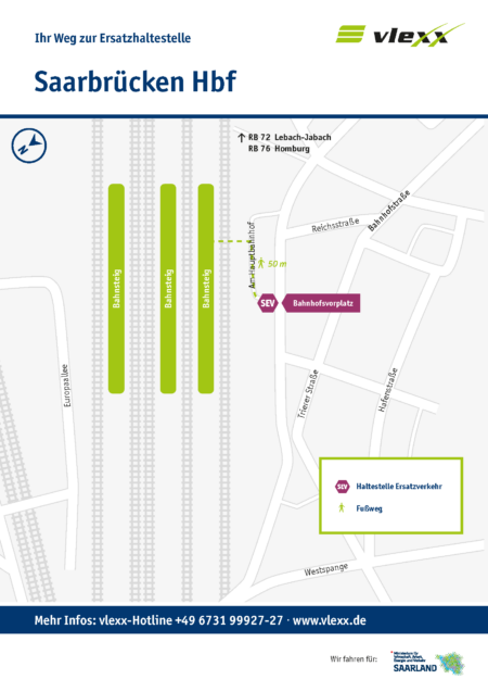Saarbruecken Bahnhofsvorplatz Ersatzhaltestelle