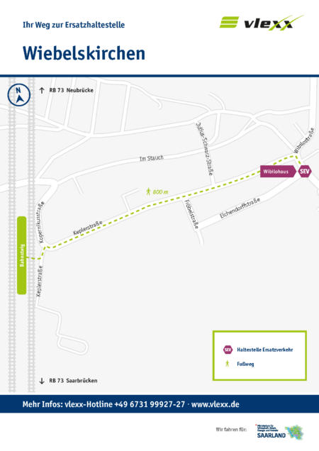 Wiebelskirchen Bahnhof Ersatzhaltestelle neu