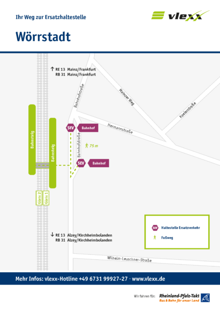 Woerrstadt Bahnhof Ersatzhaltestelle